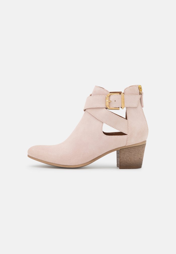 Bottines Anna Field LEATHER Block heel Zip UP Beige Femme | TJW-1958437